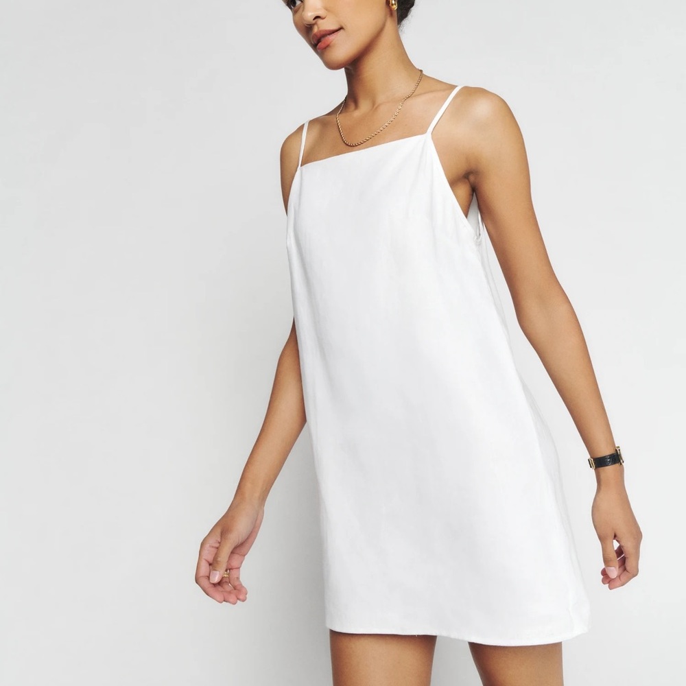 Reformation White Linen Dress